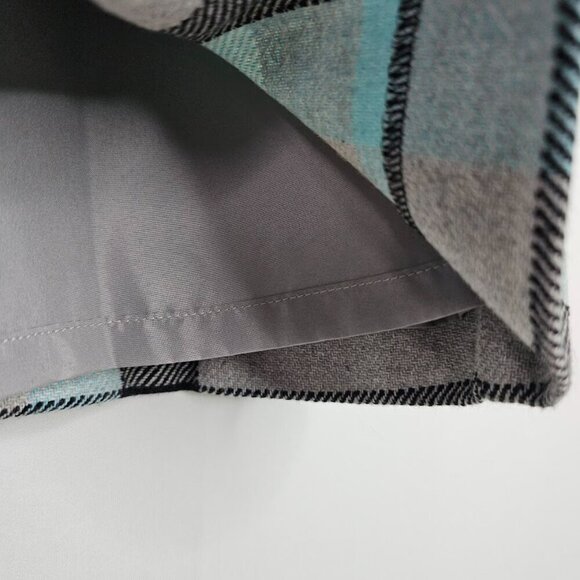 NWT TALBOTS Wool Blend Skirt GRAY BLUE BLACK PLAID size 10 p Twee Knee Length - Picture 8 of 8